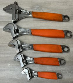 Snap-On 5-Piece Adjustable Crescent Wrench Set Mechanics Tools (PO1023342)