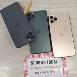 Apple IPhone 11 Pro Max Unlocked - $1 Down Today - NO CREDIT Needed