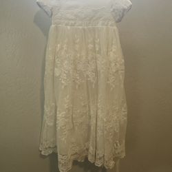 White baptism christening, infant dress