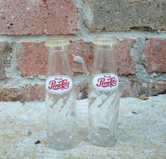 Vintage Pepsi-Cola Glass Salt/Pepper Shakers 