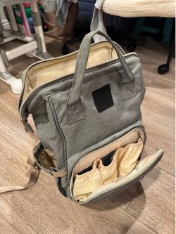 Grey Backpack for baby gear