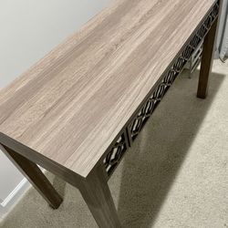 Writing  Desk With Mirror Accent Panel And Built-in Outlet