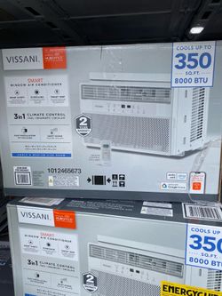 8,000 BTU 115-Volt Window Air Conditioner Cools 350 sq. ft. with Dehumidifier in White, Powered by Hubspace