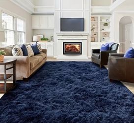 Navy Blue Luxurious Fluffy Shag Rug Ultra Soft,Plush,Fuzzy, Durable 4x6ft