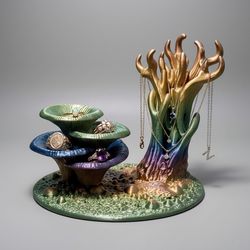 Jewelry holder mushroom tree branches