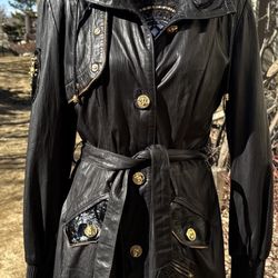 John Galliano Black LambSkin Trench