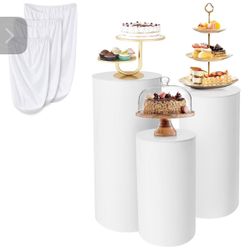 3Pcs Cylinder Stands for Party Round Pedestal Stand 