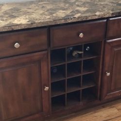 Marble Top Wine Bar/ Buffet Table 
