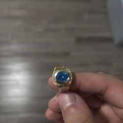 real gold 14k and blue diamond 