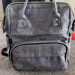 Lovevook Gray Backpack/ Diaper Bag 