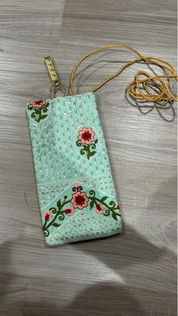 Embroidered Floral Crossbody Phone Pouch