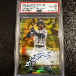 2022 Bowman Heritage Chrome Julio Rodriguez RC PSA 10 /50