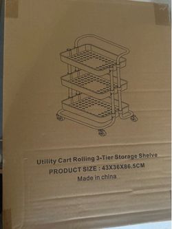 Utility cart rolling 3-tier storage shelve