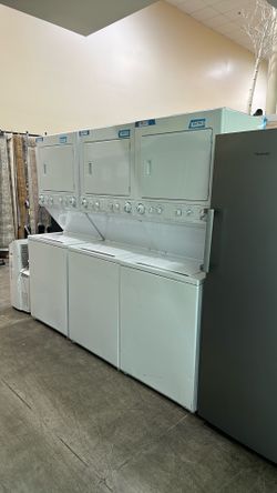 Single stackable washer, and dryer electric