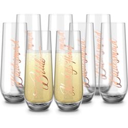 KooK Stemless Glass Champagne Flutes
