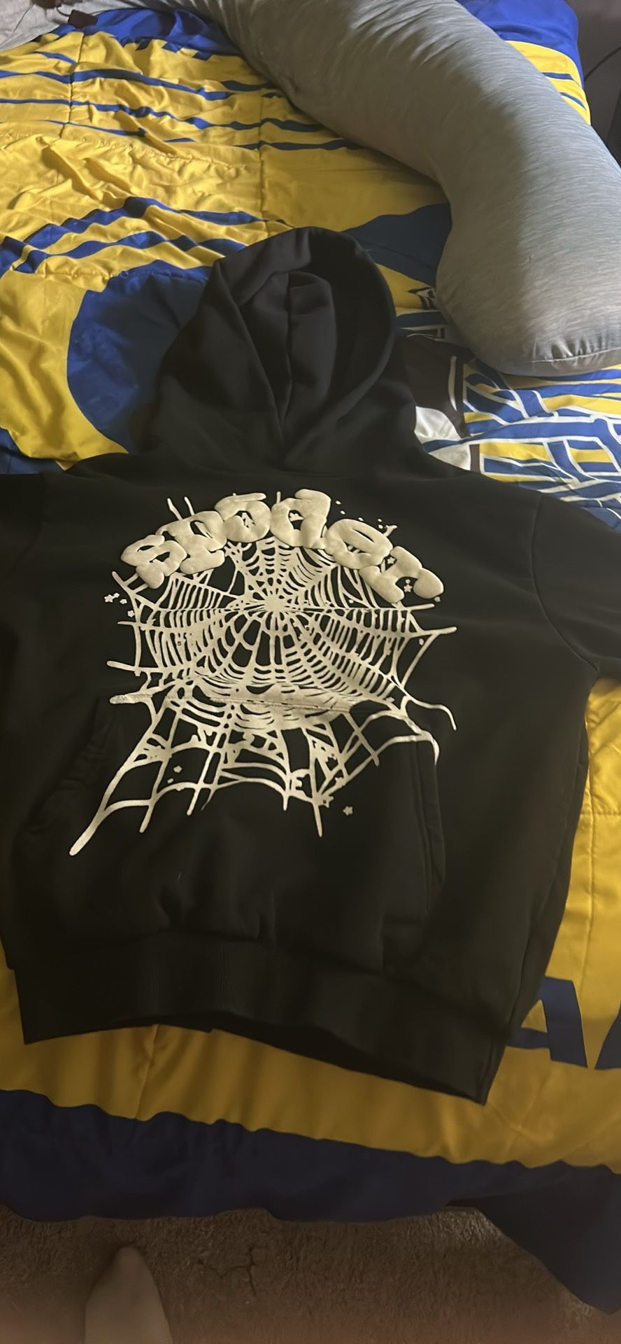 black and white sp5der hoodie