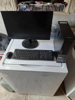 Dell Optiplex Windows 10 Desktop Computer With Acer Flat Panel Monitor Wireless Keyboard & Mouse
