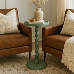 Green Side Table – Twisted Design