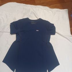FIGS Scrub Top Octavia Maternity Blue V-Neck Womens Small W22SW1012 Navy EUC 