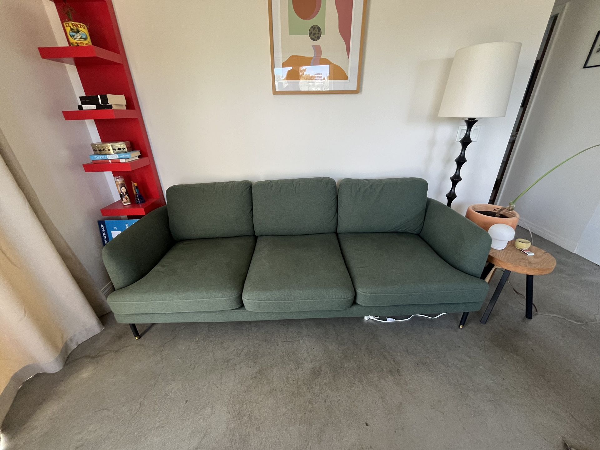 Like New Green Three Seater Sofa