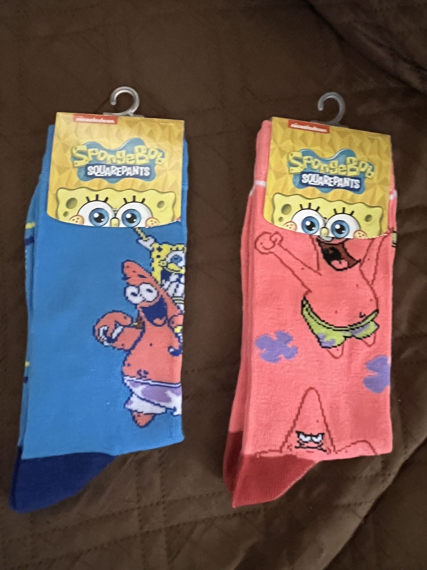 new 2 pair spongebob squarepants socks