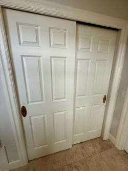 6-Panel Sliding Closet Doors White