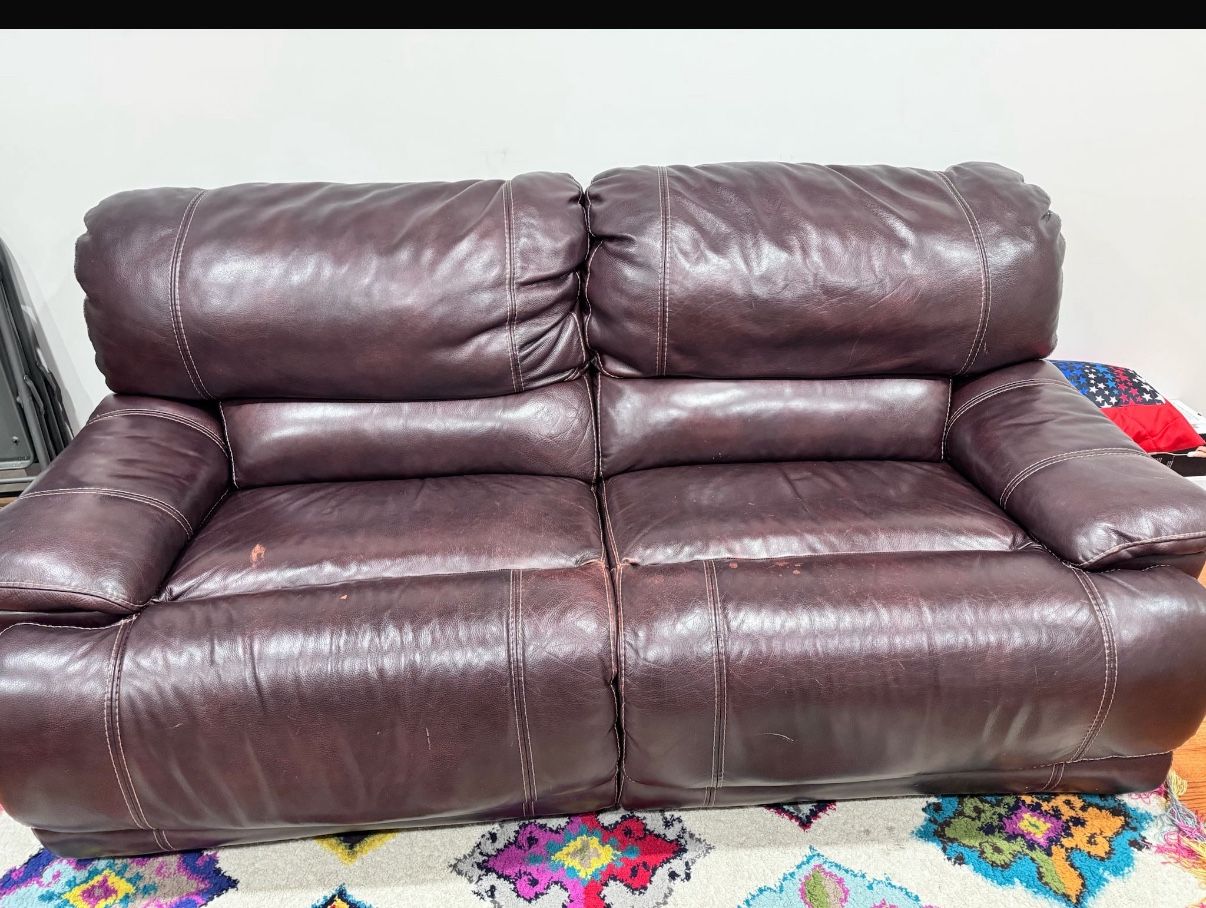 Top Grain Leather Power Recliner Sofa 1
