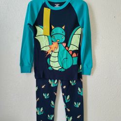 Dragon 2pc Pajama Shirt & Pant Set Kids Size 7 New