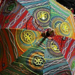 Funky Multicolor Fabric Umbrella – Fun & Unique!