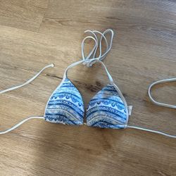 Blue And White Bikini Top
