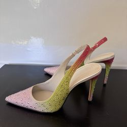 Karl Lagerfeld Crystal Ombre Slingback Heels 