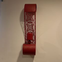 Red Wall Candle Holder Set