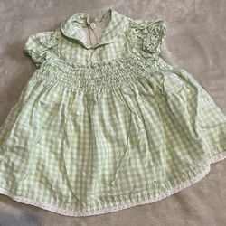 (THE CHILDREN PLACE ) GREEN AND WHITE - 6/9 Months  Girls Dress 