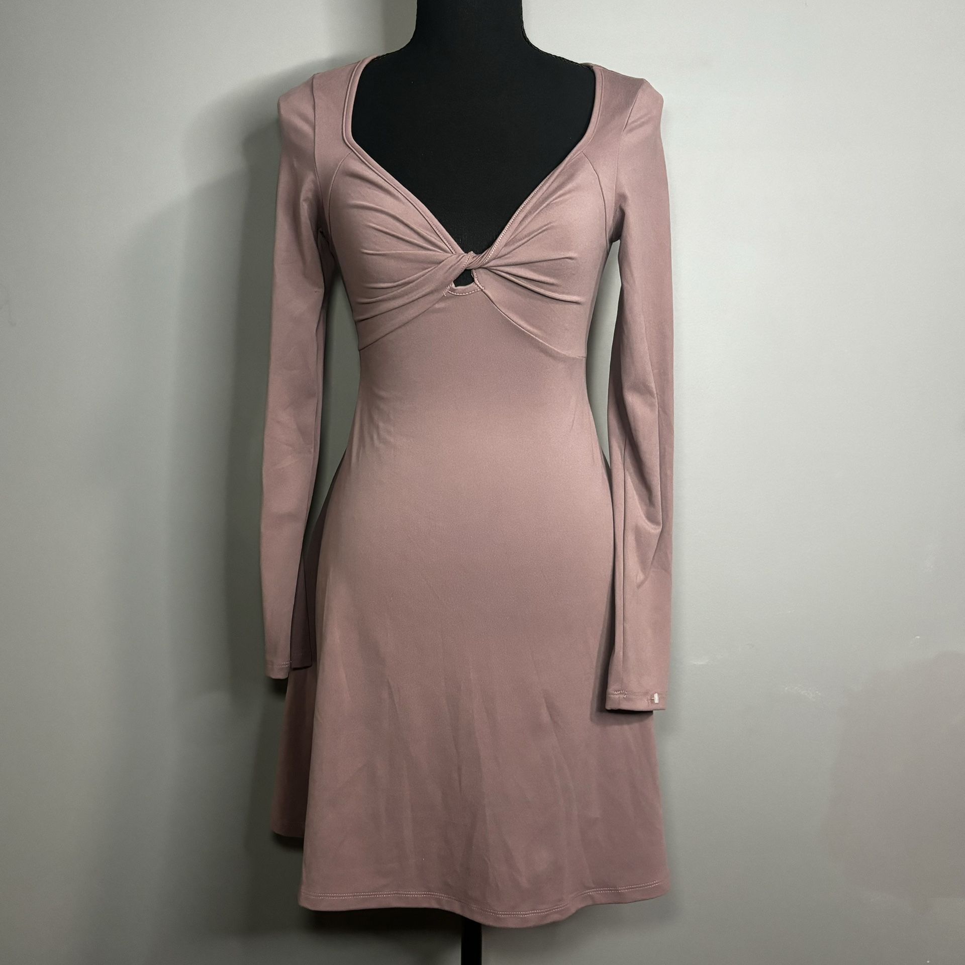 WILD FABLE Long Sleeve Twist Front Mini Knit Skater Dress Size S