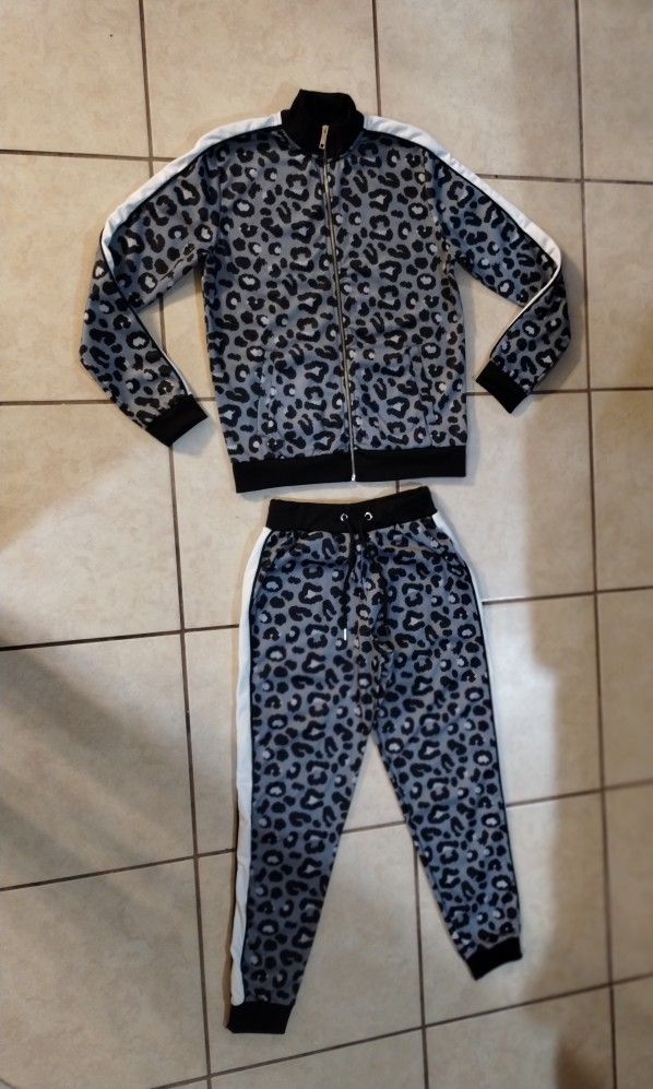 Mens Leopard Print Tracksuit