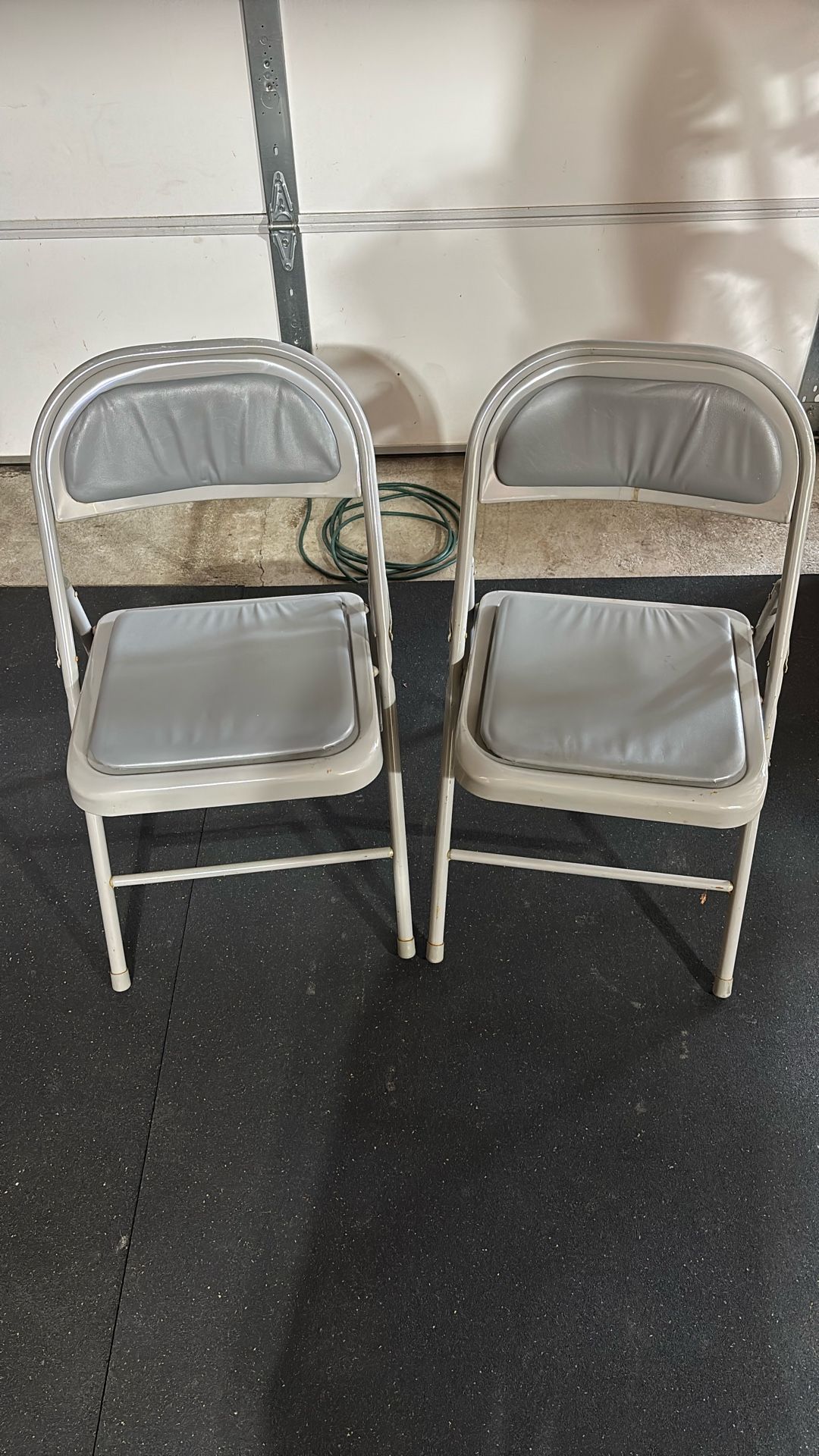 2x Metal Folding Chairs With Padding