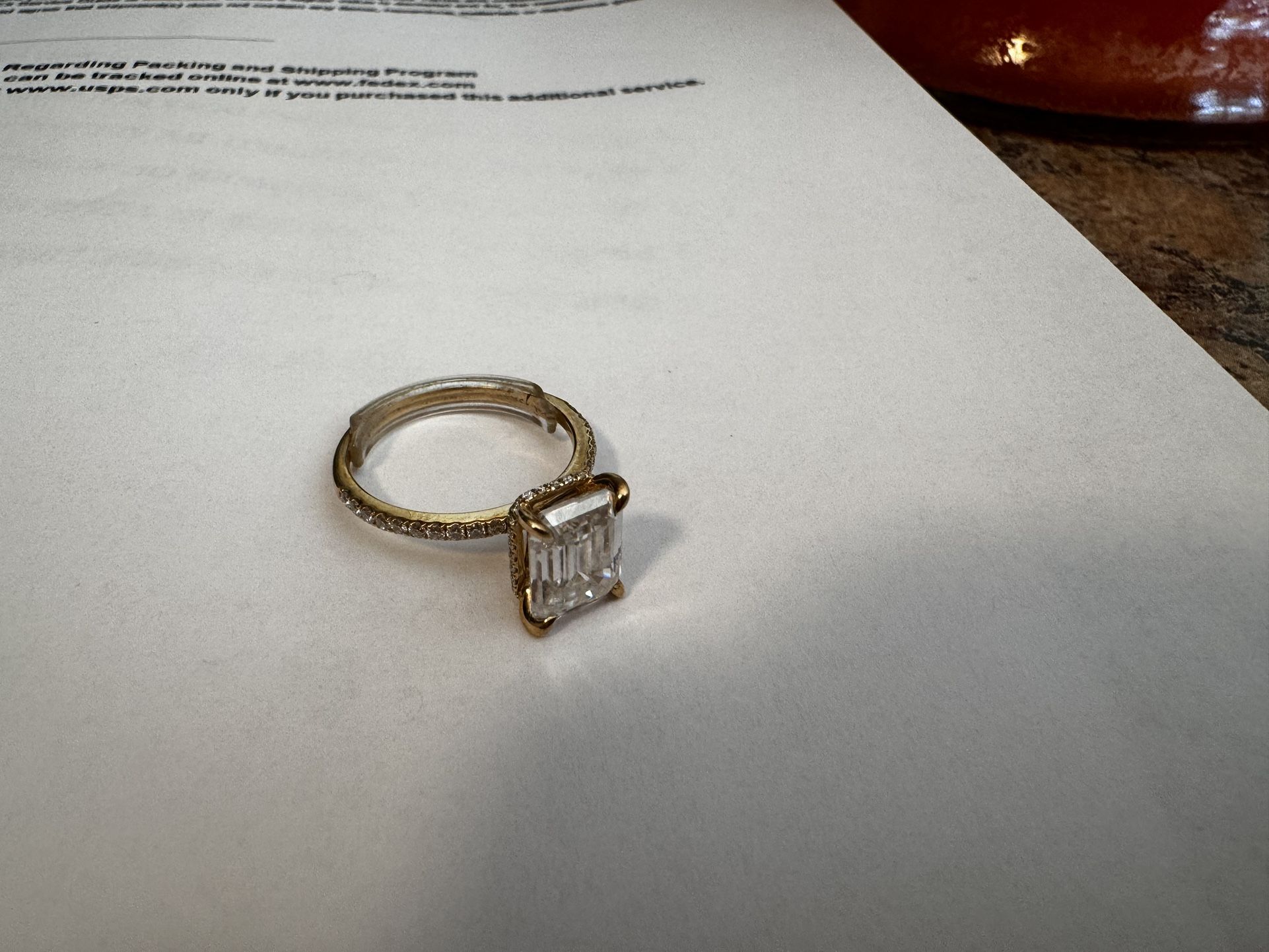Hidden Halo Emerald Cut Engagement Ring