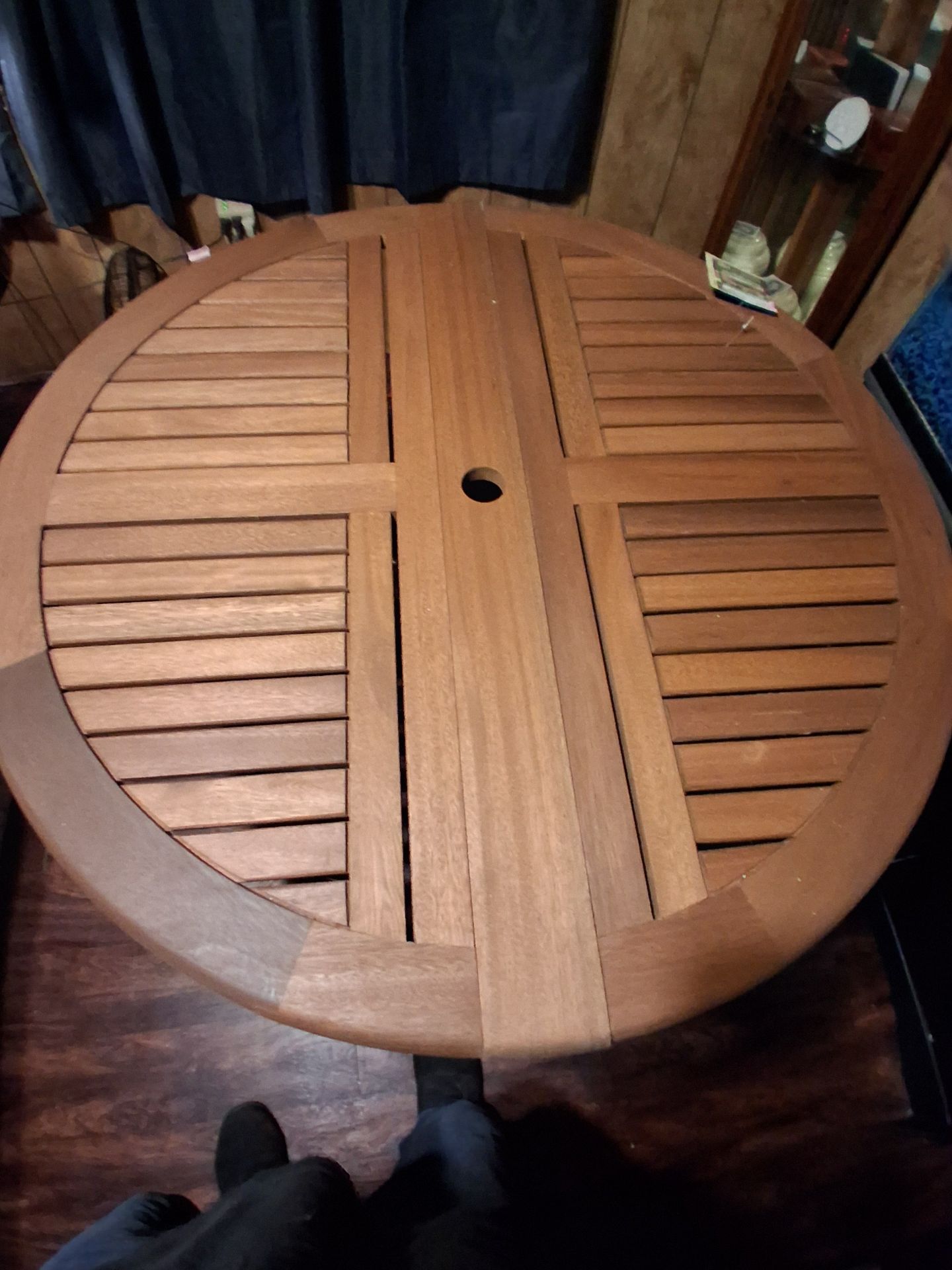 Eucalyptus 43 Inch Round Folding Deck Table
