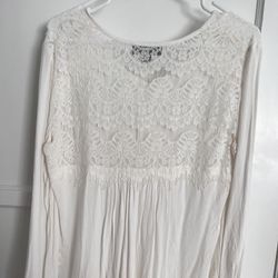 White lace shirt