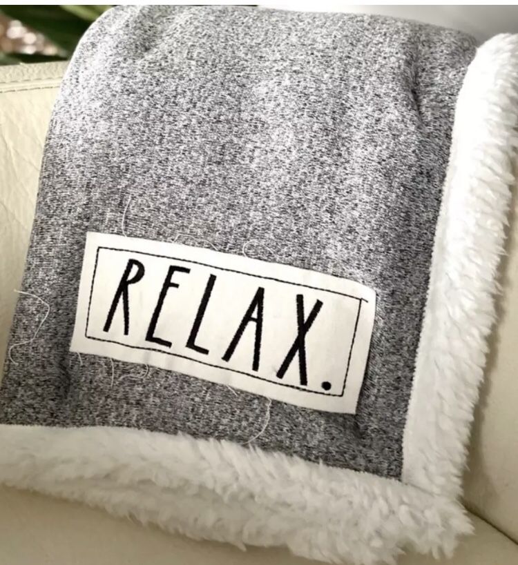 rae dunn knit sherpa throw