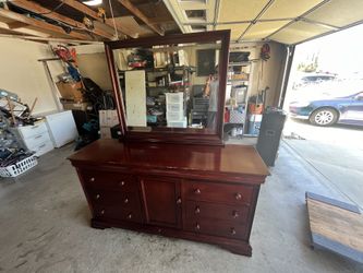 All Wood Dresser With Attachable Mirror OBO