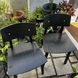 Black Wood Chair - 2 pieces