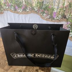 Black Chrome Hearts empty gift bag