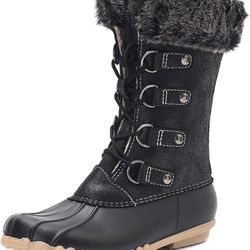 DKSUKO Women's Winter Duck Rain Boots Size 9, New