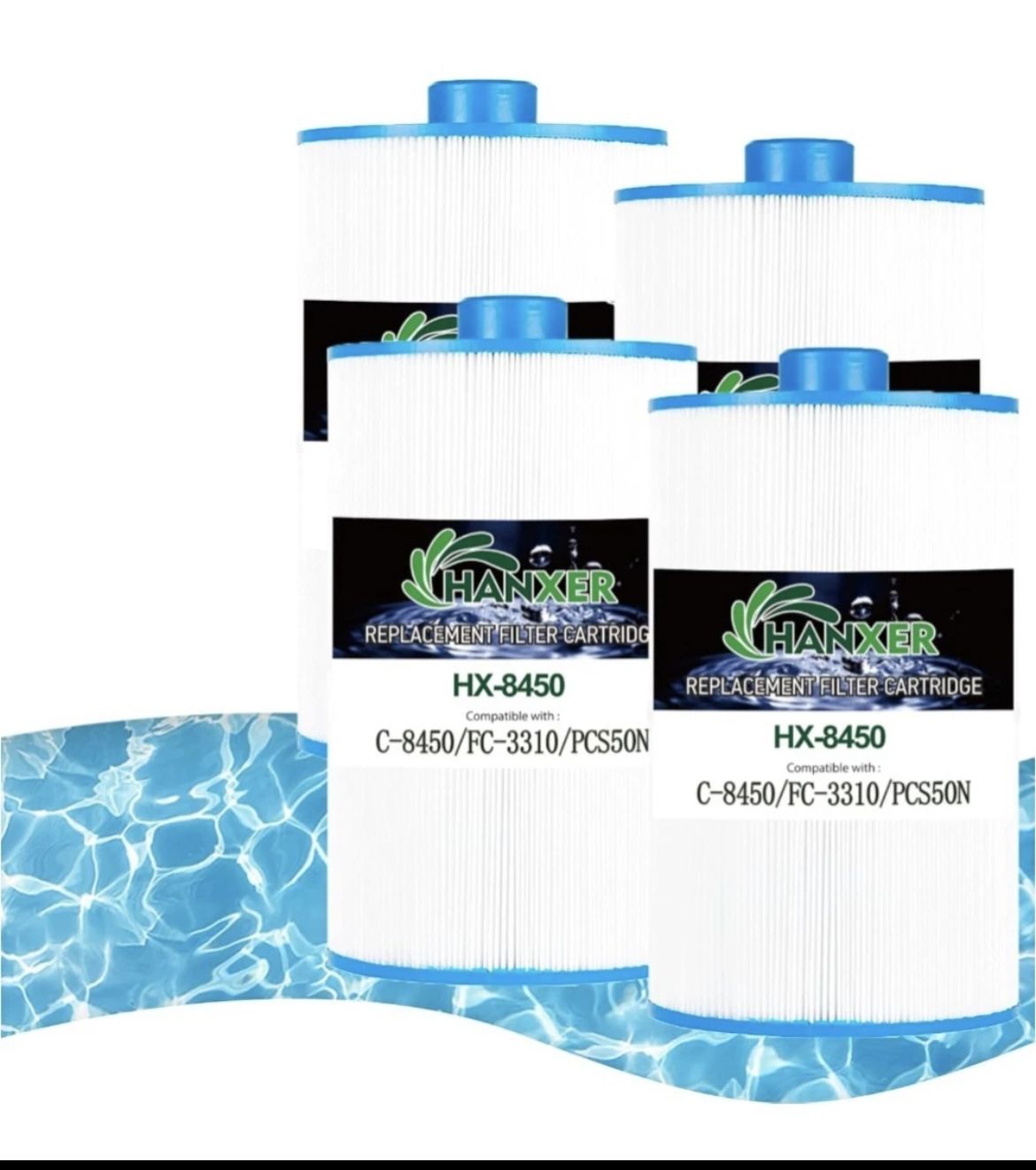 4 Pack C-8450 Spa Filter Cartridge for Filbur. Compatible with FC-3310, PCS50N, 100593, 3(contact info removed). 