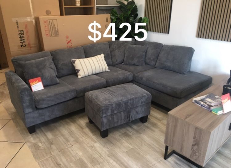 Dark Gray Sectional Sofa Set (On Display)