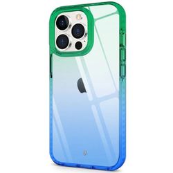 Blue Green iPhone 13 Pro Clear Case Anti-Yellowing Transparent Slim Anti-Scratch