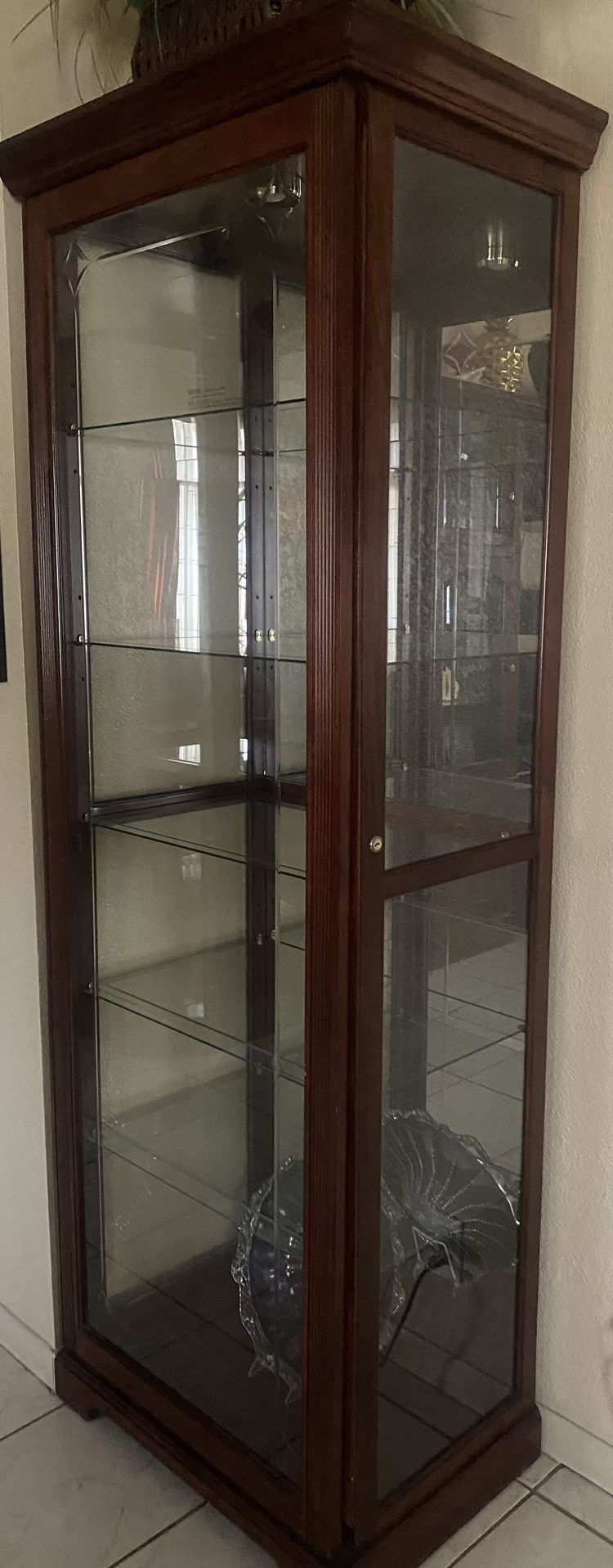 Dark Cherry wood China cabinet