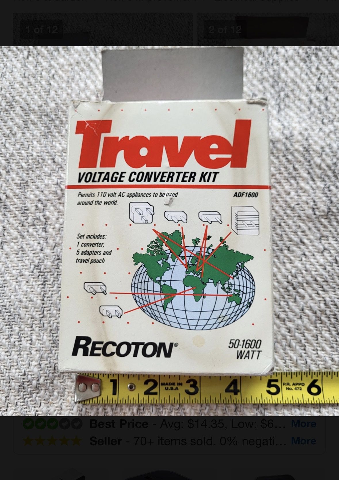 Travel Power Adapter Voltage Converter Multi-Outlet Plug ADF1600 EU UK USA
