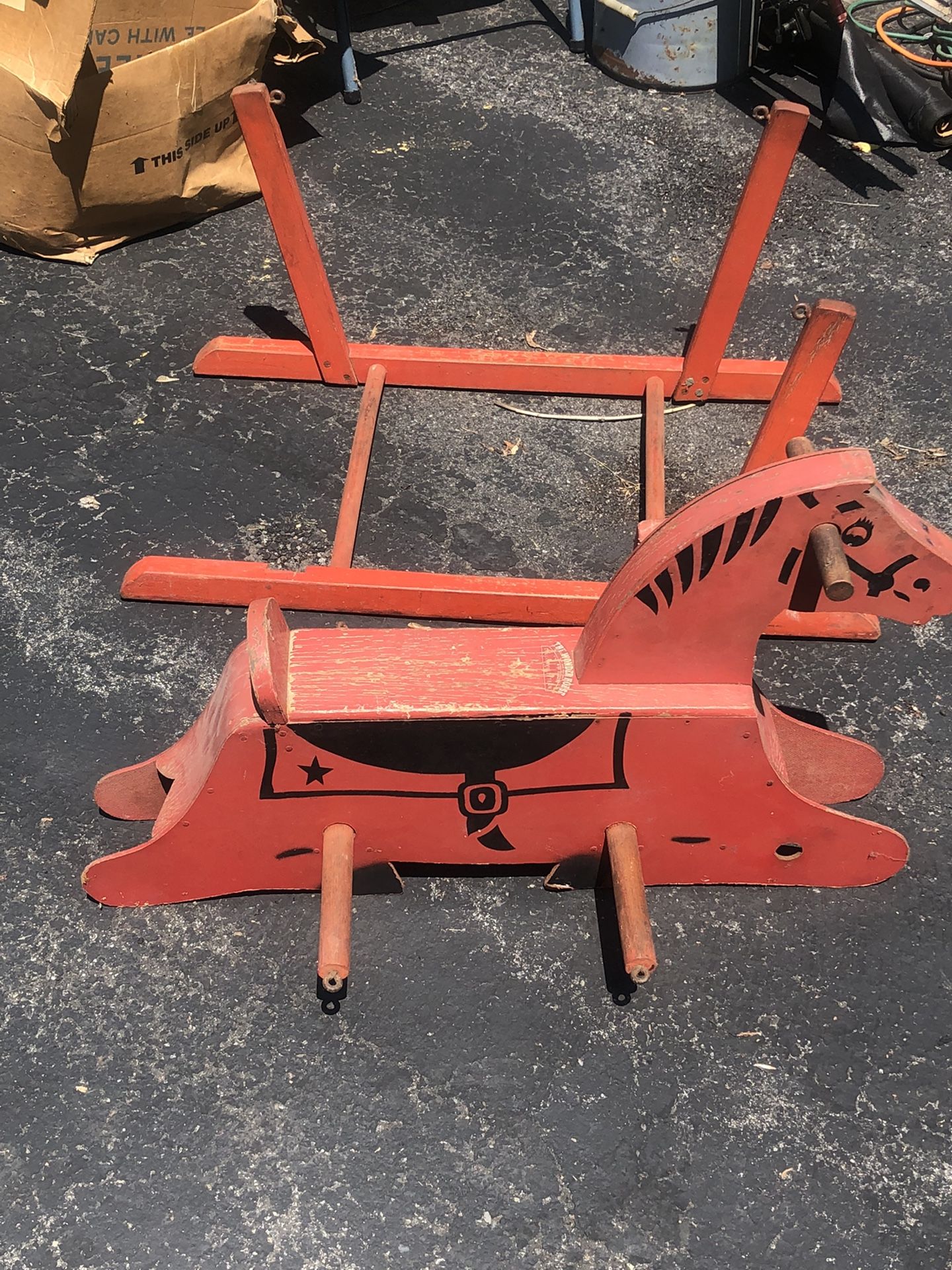 Rocking Horse - Vintage Wooden Hobby Horse, 1950s. The Wonder Horse